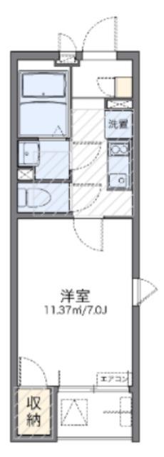 レオネクストグラシアス(1K/2階)の間取り写真