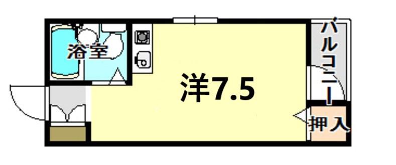 リーフエイジ園田(ワンルーム/3階)の間取り写真