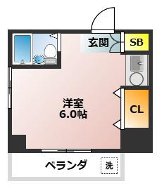 メゾンタカクラ(1K/3階)の間取り写真