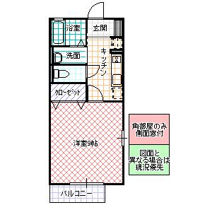 グランパパII(1K/2階)の間取り写真