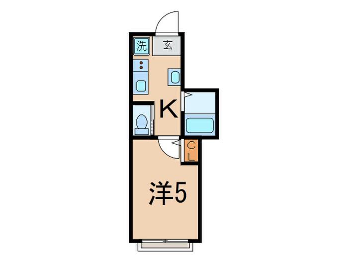 メゾンアライ(1K/1階)の間取り写真
