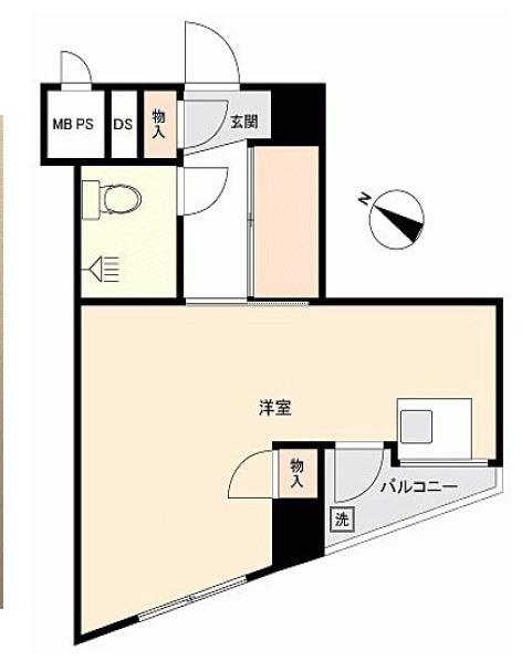 御苑ハイム(ワンルーム/7階)の間取り写真