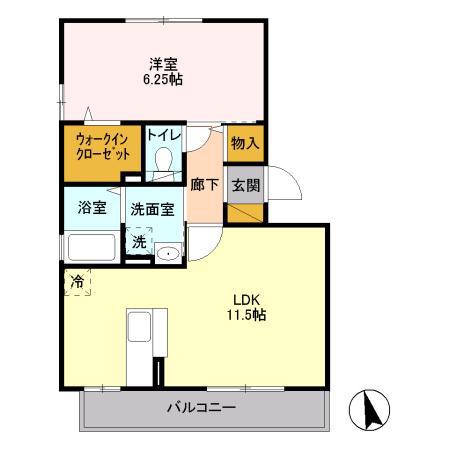 エトワール(1LDK/2階)の間取り写真