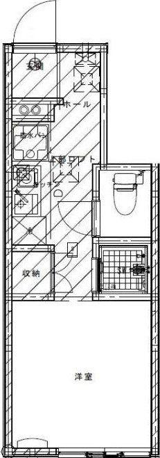 プランタン(1K/1階)の間取り写真