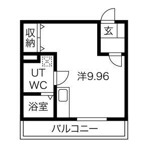 メリディアン鶴ヶ谷(ワンルーム/2階)の間取り写真