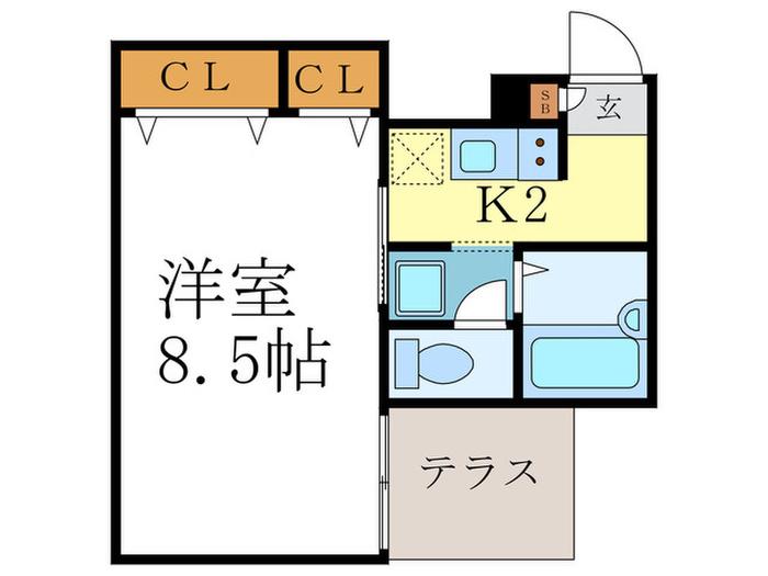 マ・メゾン(1K/1階)の間取り写真