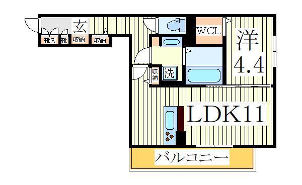 セジュール柏の葉(1LDK/3階)の間取り写真