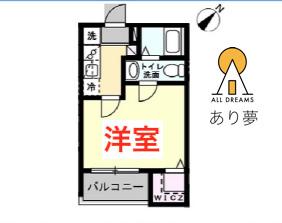 ベイルーム横浜桜木町 202(1K/2階)の間取り写真