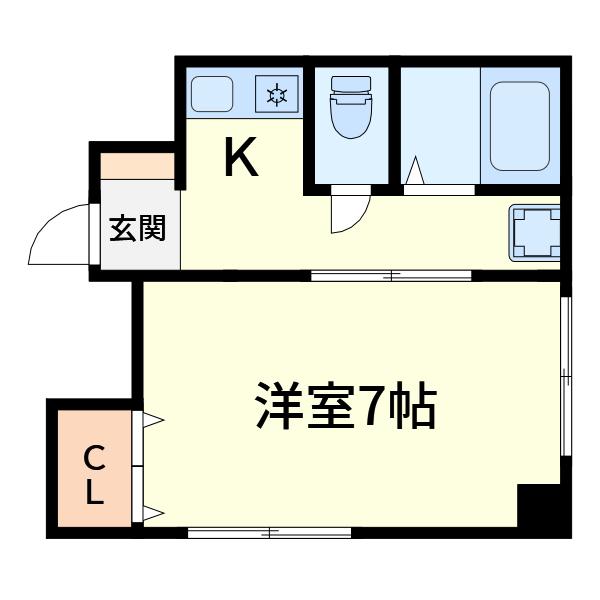 TSSQUARE芥川(1K/4階)の間取り写真