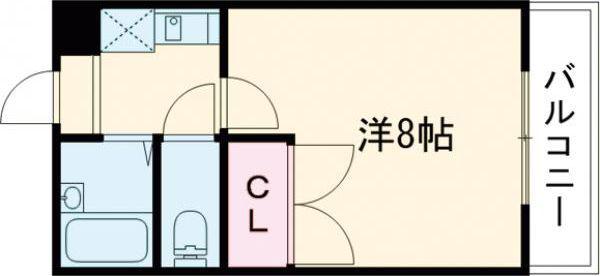 南海本線 羽倉崎駅 徒歩15分 3階建 築30年(1K/2階)の間取り写真