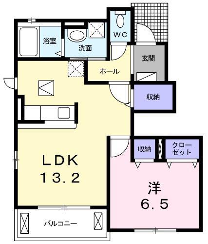 一翠館M(1LDK/1階)の間取り写真