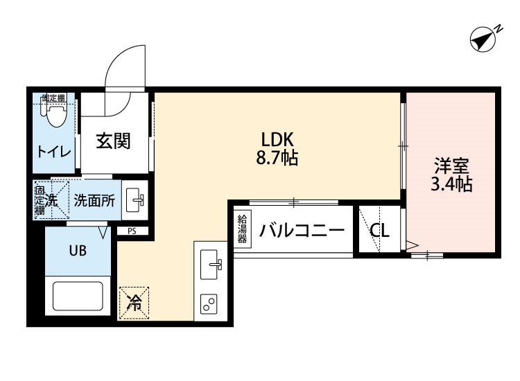 ROBOT HOUSE 守山B棟(1LDK/3階)の間取り写真