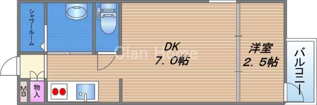 リエゾンコート大今里(1DK/3階)の間取り写真