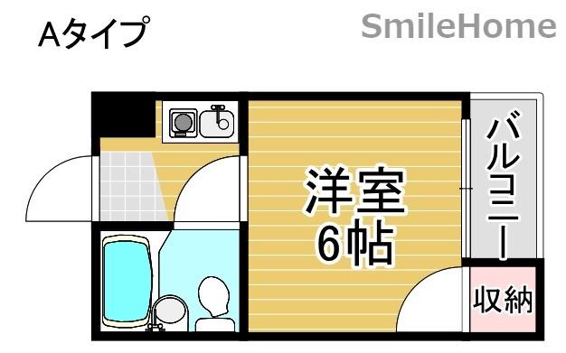 ロイヤルヴィラ(1K/1階)の間取り写真