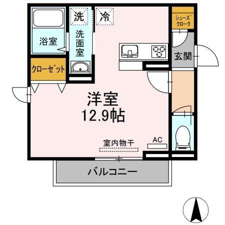 フルール石手(ワンルーム/3階)の間取り写真
