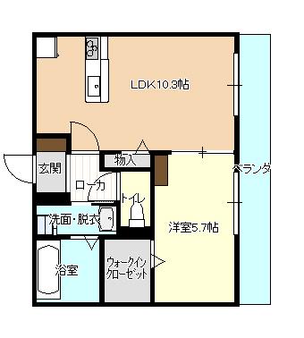 エターニ細工町(1LDK/3階)の間取り写真