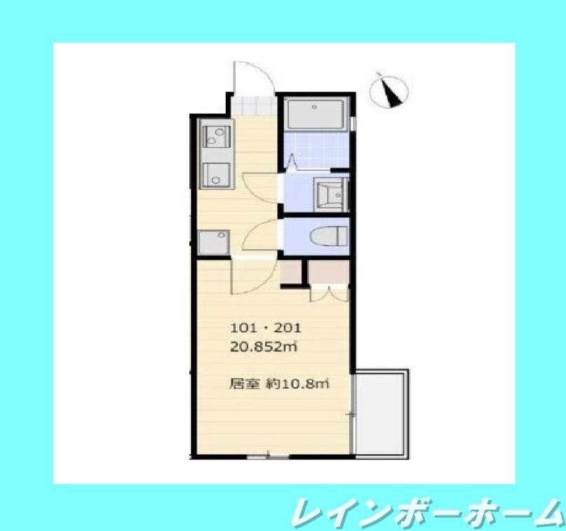 ベイシティ松戸小山I(1K/2階)の間取り写真