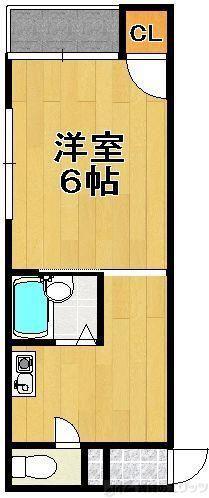 ボアミリッチI(1DK/2階)の間取り写真