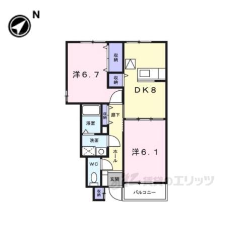 メゾン パストラルA(2DK/1階)の間取り写真