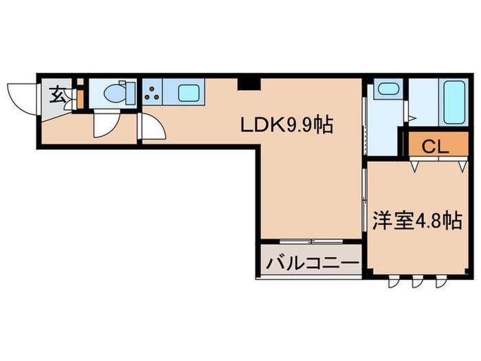 INIZIO(1LDK/1階)の間取り写真