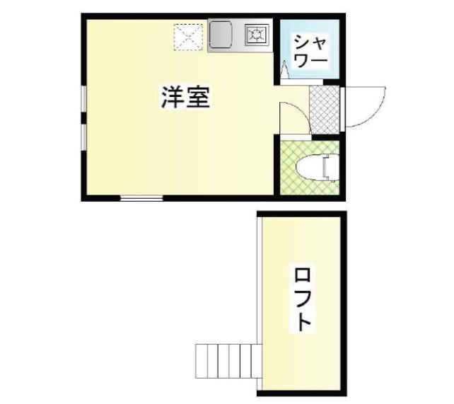 ローズハウス(ワンルーム/2階)の間取り写真