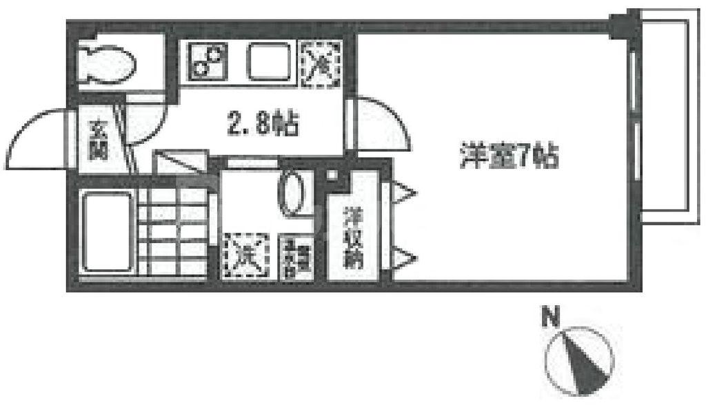 ソルビオス椎名町(1K/2階)の間取り写真