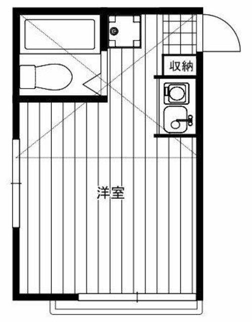 ブルーウィング(ワンルーム/1階)の間取り写真