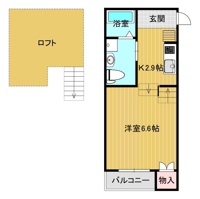 TATEDASU永昌B(1K/1階)の間取り写真