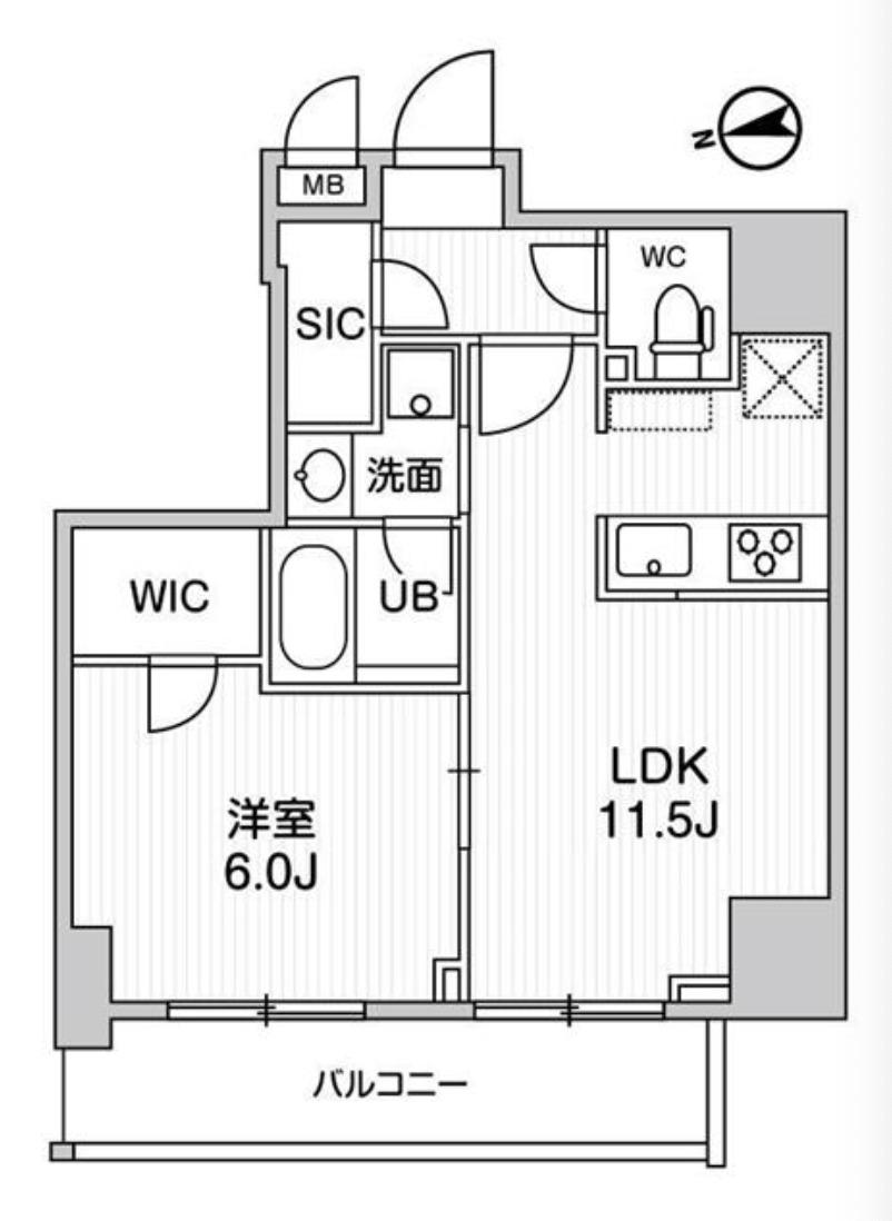 Sレジデンス新御徒町キアロ(1LDK/2階)の間取り写真