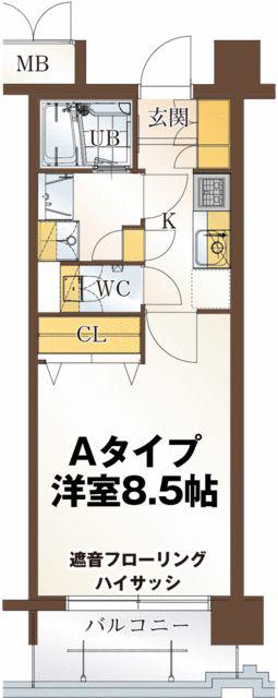 最寄り駅 国際センター リビングステージ広瀬川(1K/2階)の間取り写真