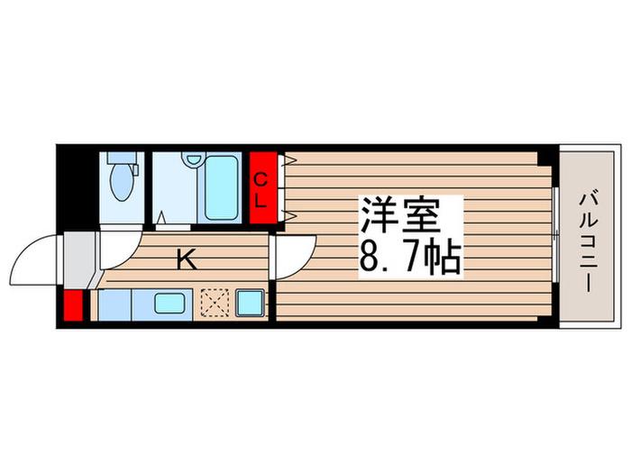 イースト COURT(1K/2階)の間取り写真