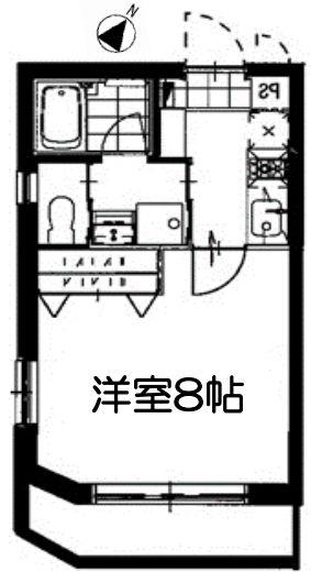 ディアコート目黒(1K/4階)の間取り写真