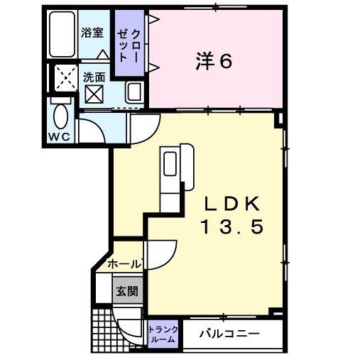 グランツ榎本(1LDK/1階)の間取り写真