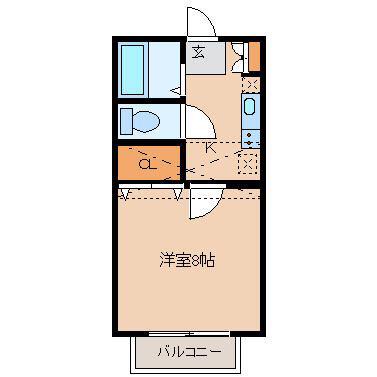 アヴァンセ富沢南五番館(1K/1階)の間取り写真