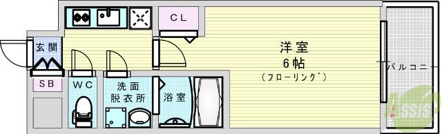 ファステート北大阪ラッセル(1K/8階)の間取り写真