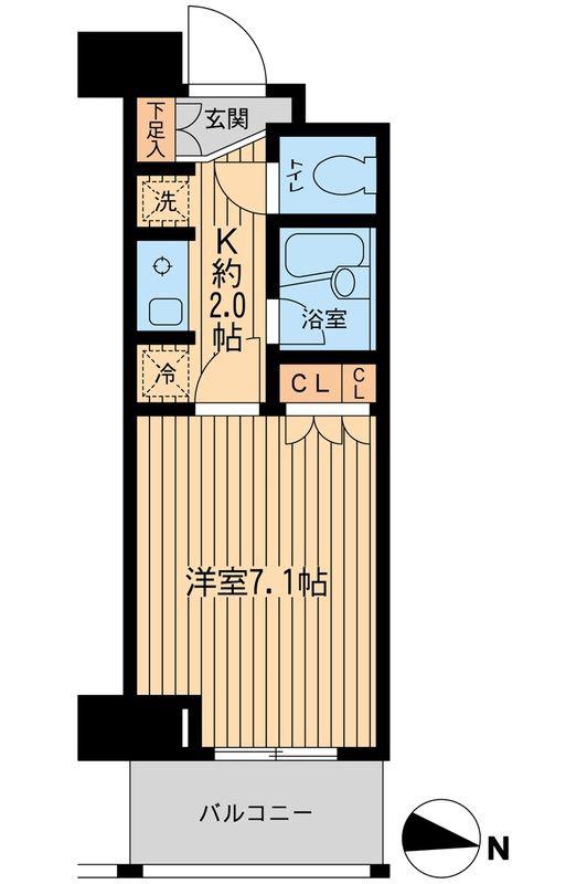 エコロジー東陽町プロセンチュリ(1K/5階)の間取り写真