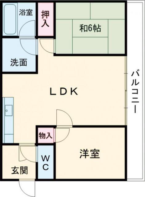 KEN白木(2LDK/2階)の間取り写真
