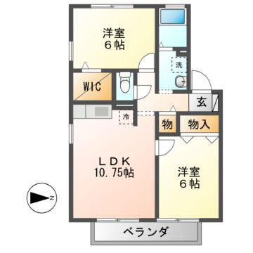 シャルマンコート(2LDK/1階)の間取り写真
