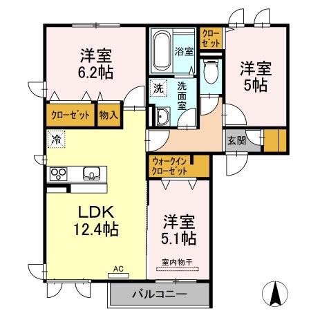 PISARA(3LDK/2階)の間取り写真