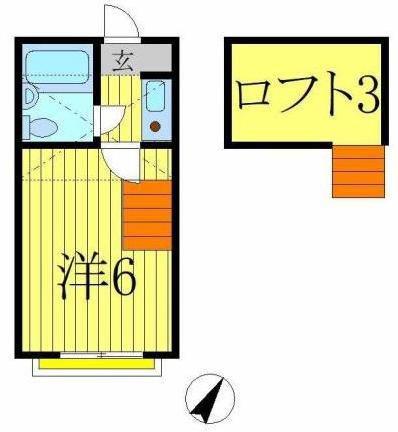 プラザ・ドゥ・クリークE棟(1K/1階)の間取り写真