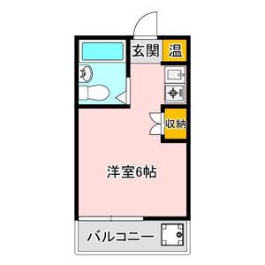 ハートイン洲山(1K/3階)の間取り写真