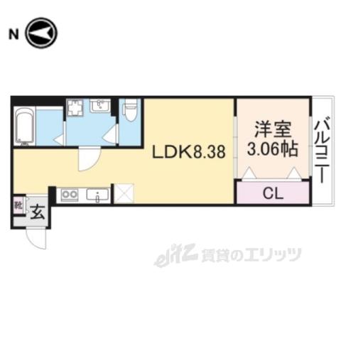 FSTYLE大蓮北1号館(1LDK/2階)の間取り写真