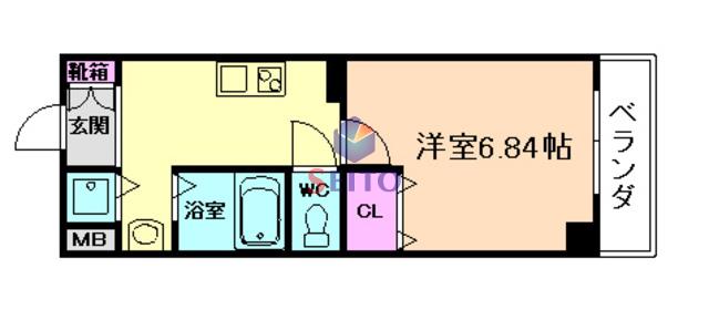 みおつくし西梅田IV(1K/7階)の間取り写真
