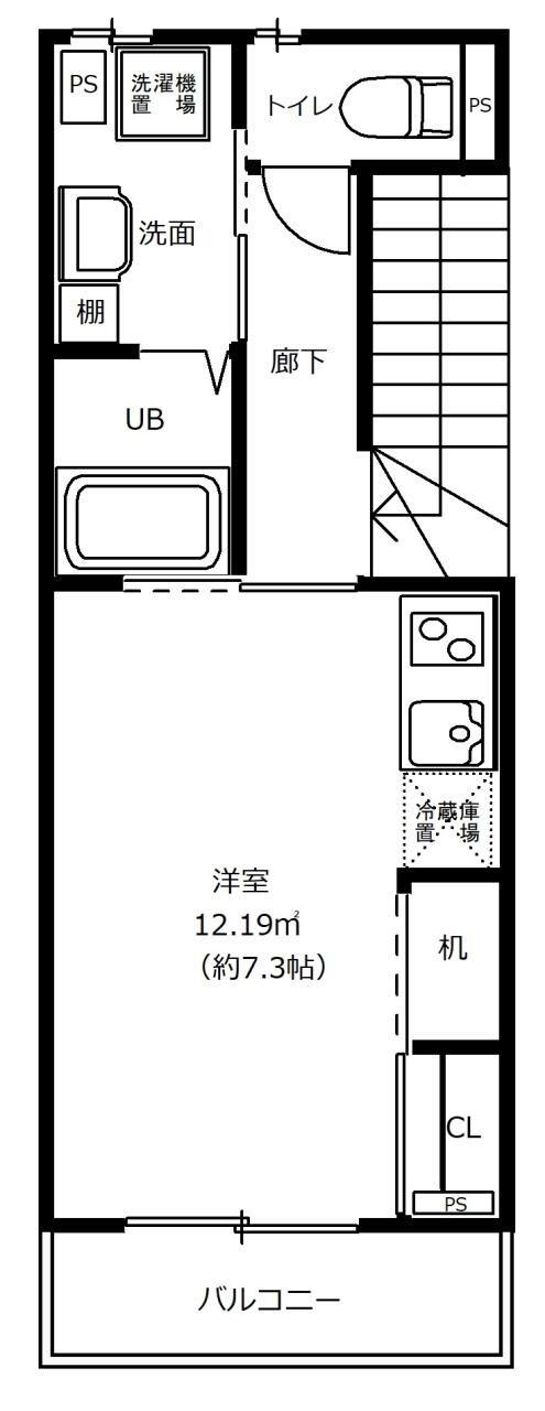 SIRIUS K(ワンルーム/2階)の間取り写真