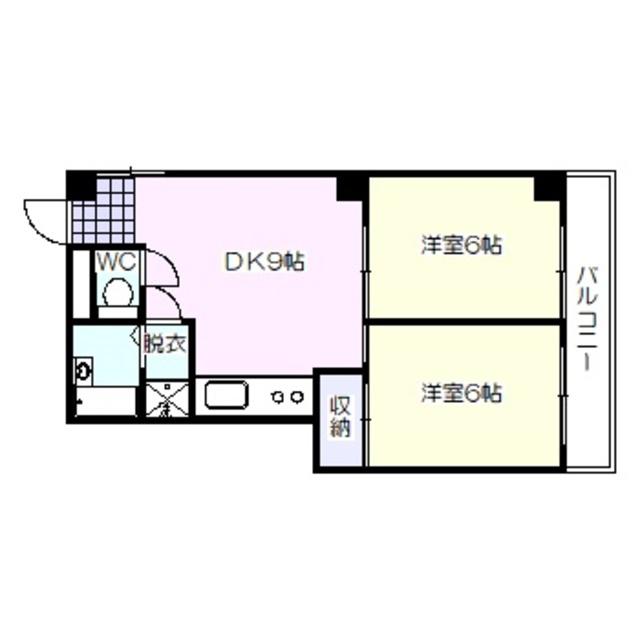 ハイツ中山(2DK/3階)の間取り写真