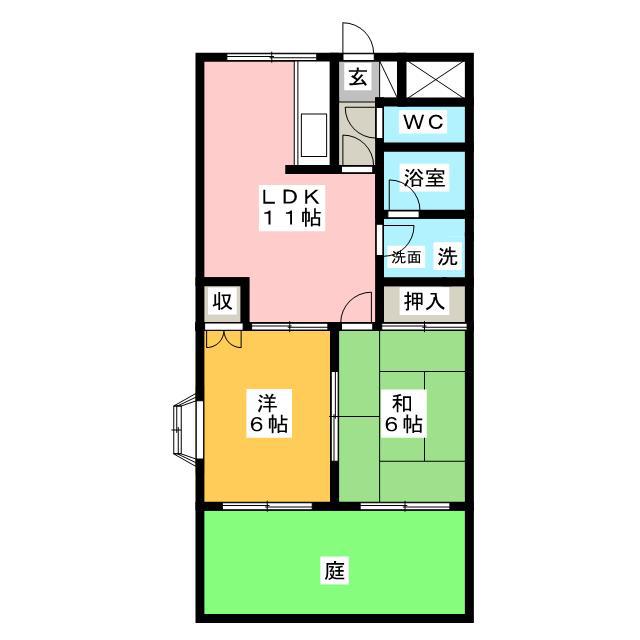 エポックハイム(2LDK/1階)の間取り写真