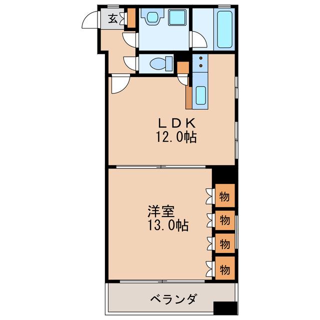 ラディアントヤバ(1LDK/3階)の間取り写真