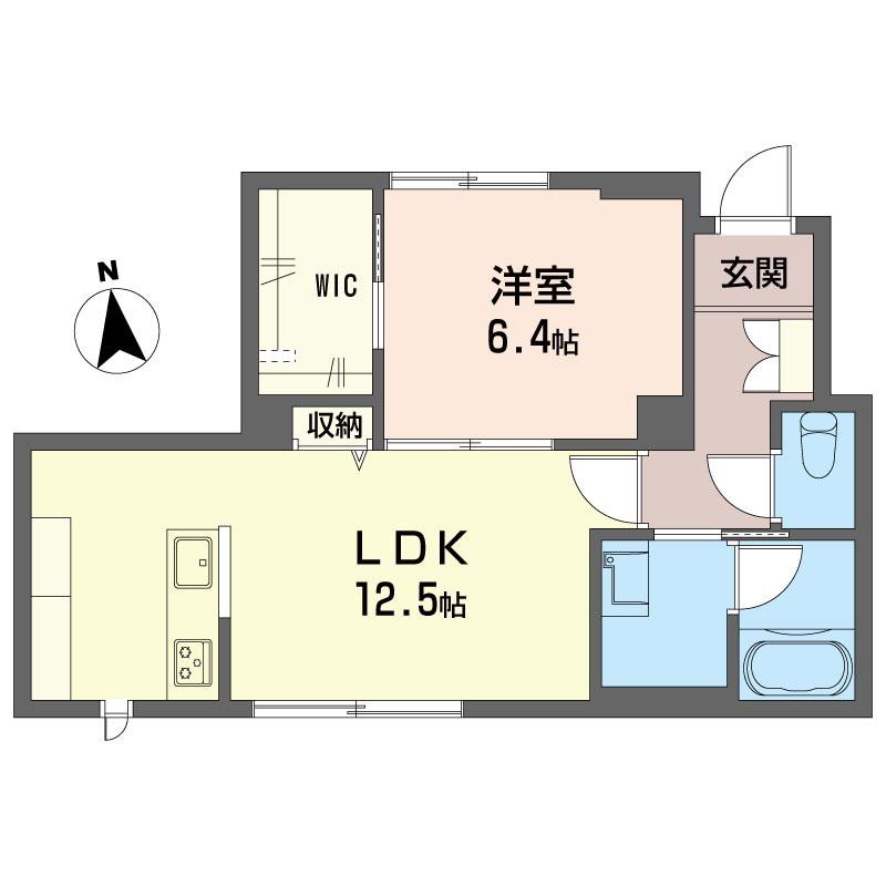 フラワーハイツ(1LDK/1階)の間取り写真
