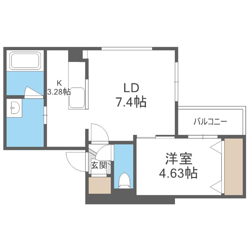 GALAXY EXPRESS 711(1LDK/4階)の間取り写真