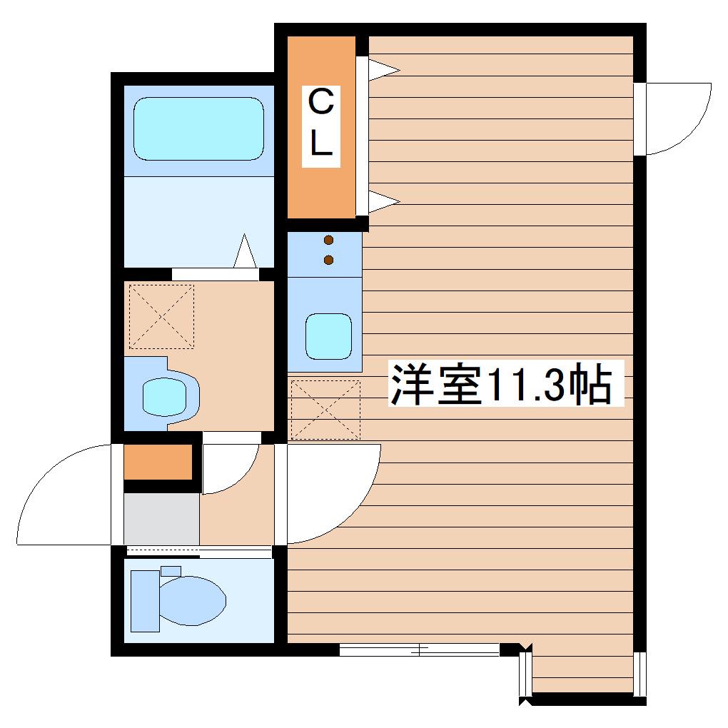 CASA ANGIE(ワンルーム/1階)の間取り写真